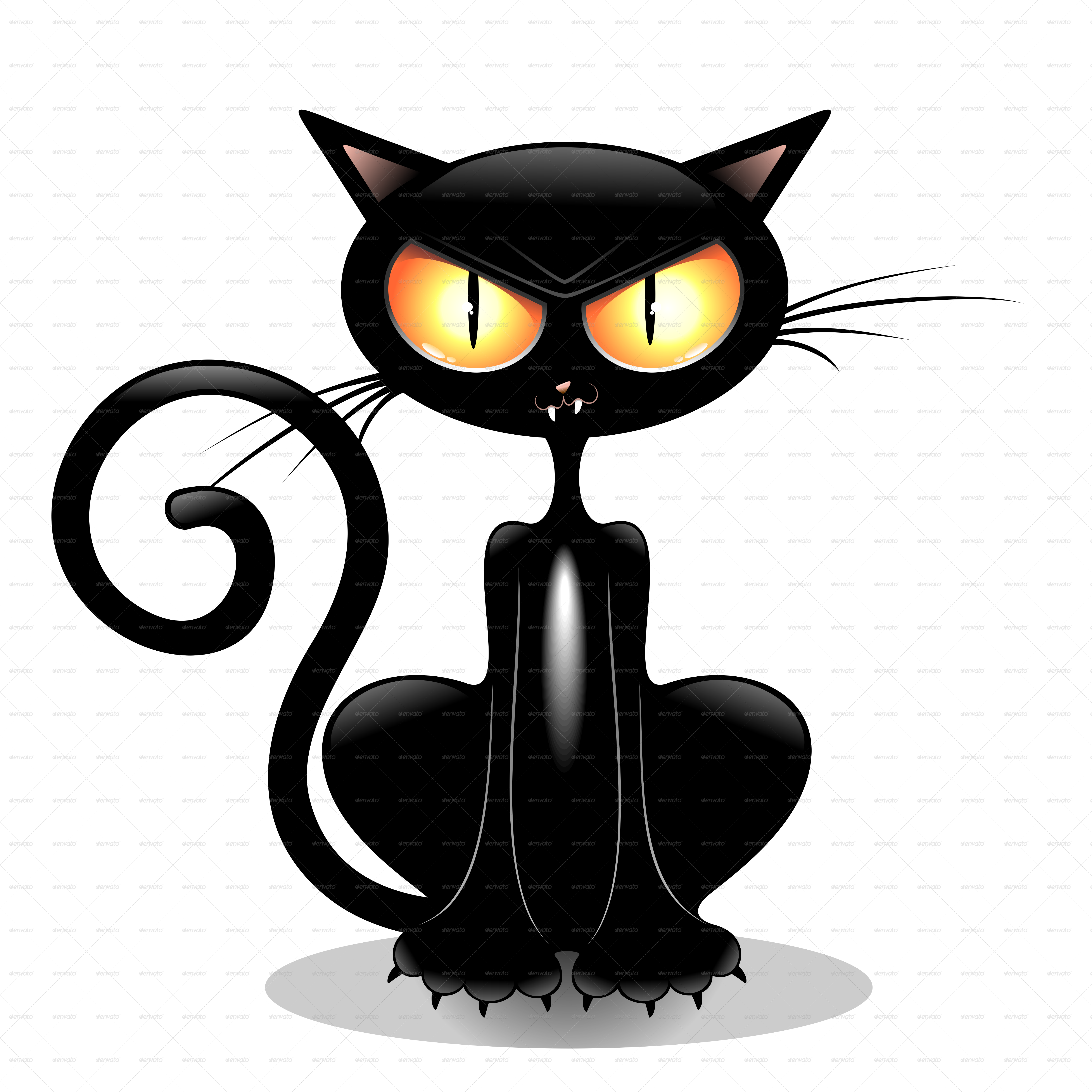 Angry Black Cat Cartoon by Bluedarkat | GraphicRiver